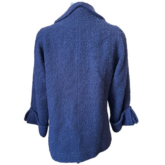 Vintage Marshall Field Company Boucle Swing Coat in Navy Blue Size Medium - Picture 4 of 7